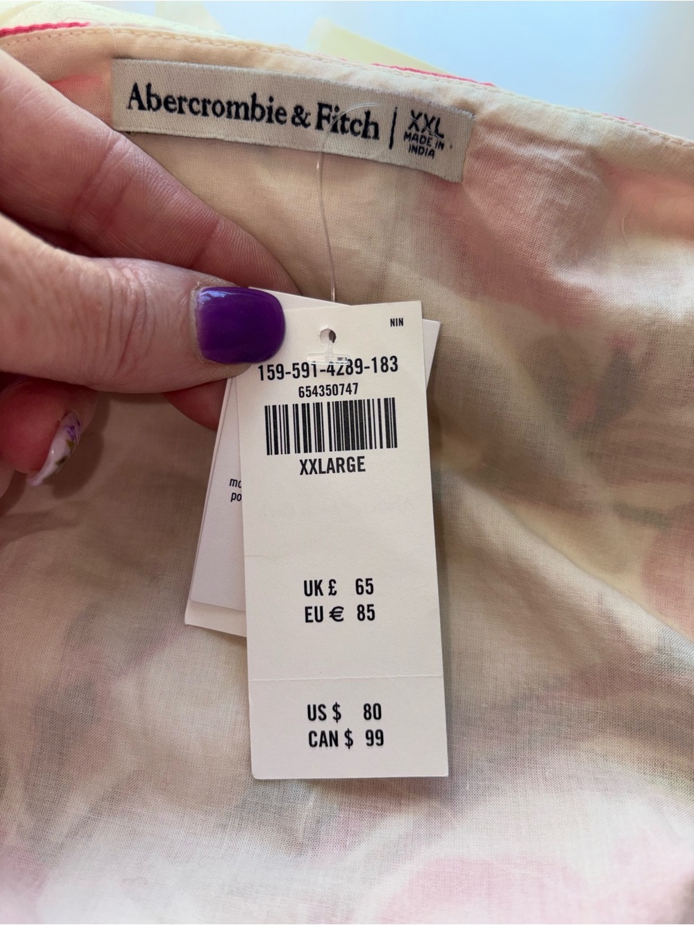 NWT Abercrombie & Fitch Pink Floral V Neck Ruffle Sleeve Mini Dress XXL - Picture 5 of 7